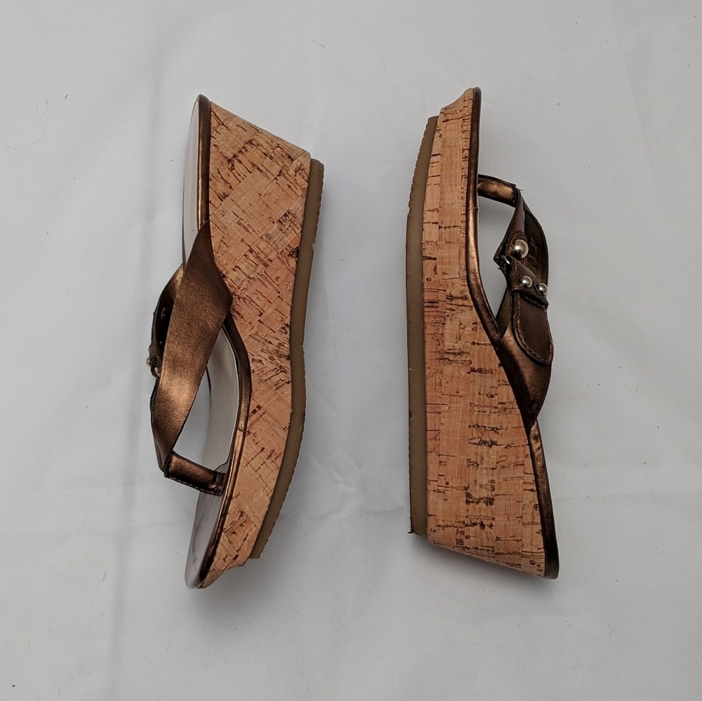 Metallic Wedge Sandals